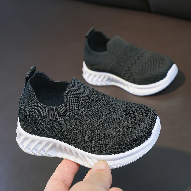 Children Sock Shoes Fashion Knitted Tennis Shoes for Boys Solid Slip on Kids Shoes Breathable Casual Girl Shoes Toddler Sneakers