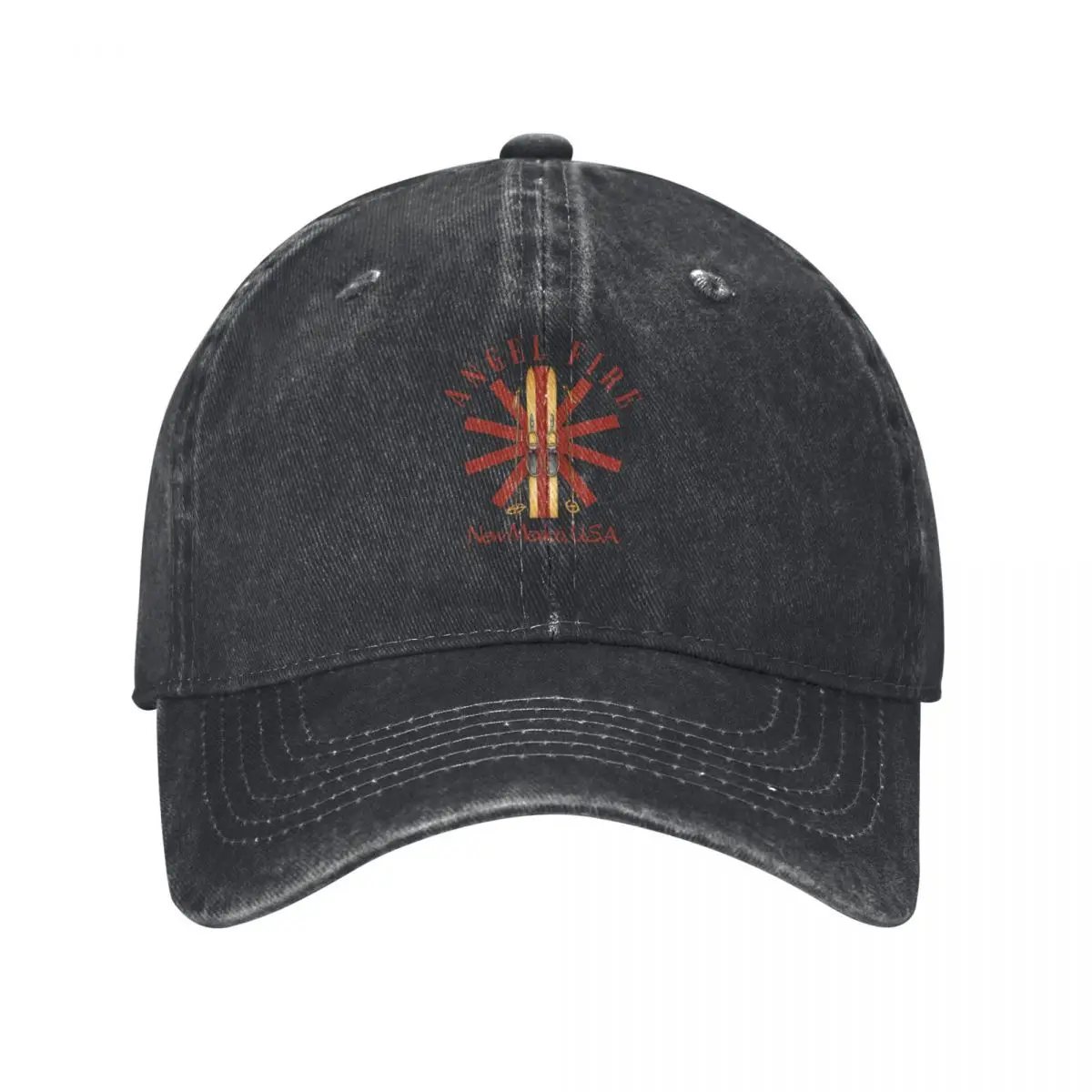 Vintage-Style Angel Fire New Mexico Antique Skis / Snowflake – Red Baseball Cap sun hat Visor Golf Wear Men Women's