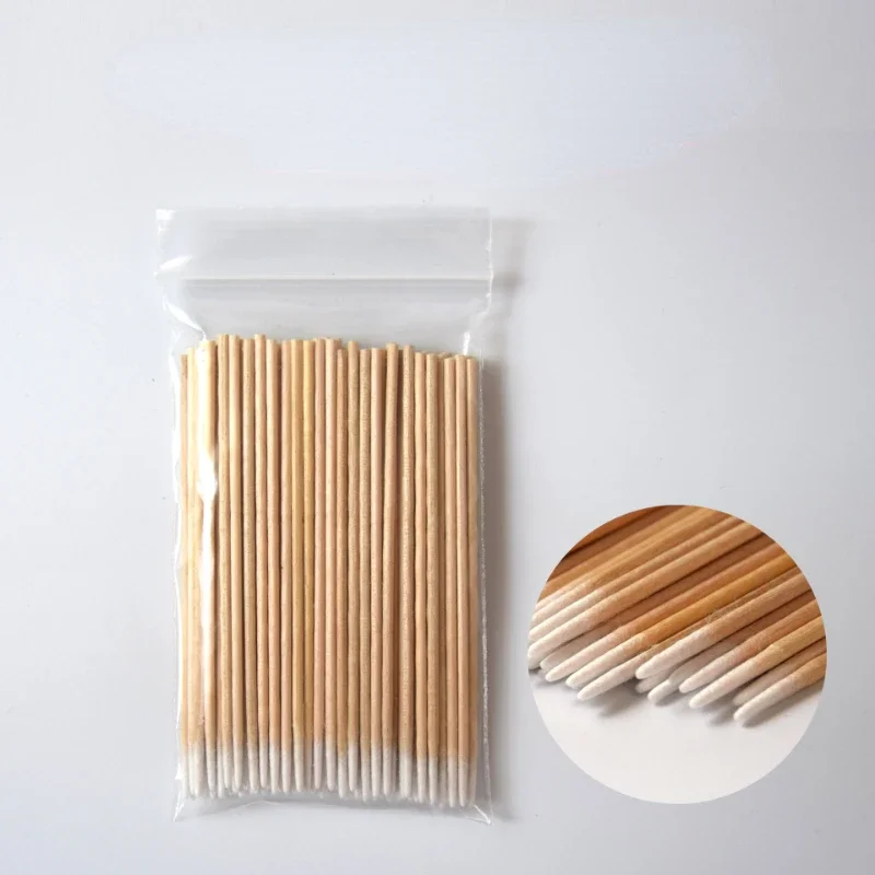 Disposable Small Pointed Cotton Swabs 10CM Pointed Wooden Single-ended Cleaning Swabs Ear Toothpicks Cosmetic Eyebrow Swabs