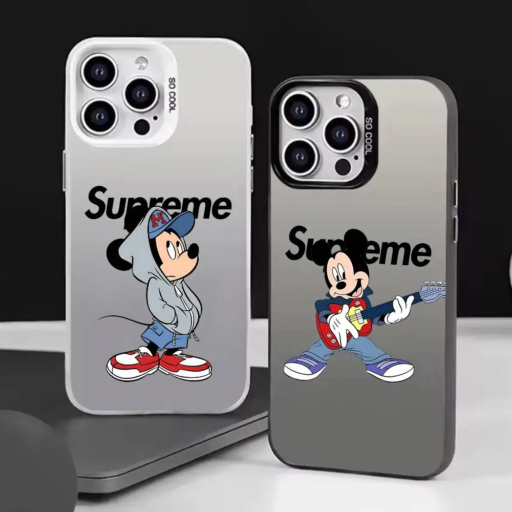 

M-Mickey M-Mouse Phone Case For IPhone 16 15 14 13 12 11 Pro Max Plus Color Shockproof Back Silver Cover