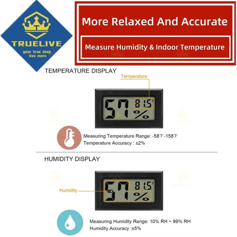 ℉ ℃   มินิจอแอลซีดีดิจิตอลเครื่องวัดอุณหภูมิเครื่องวัดความชื้นองศาเซลเซียสองศาฟาเรนไฮต์อุณหภูมิความชื้นเมตรในร่มเครื่องวัดความชื้น