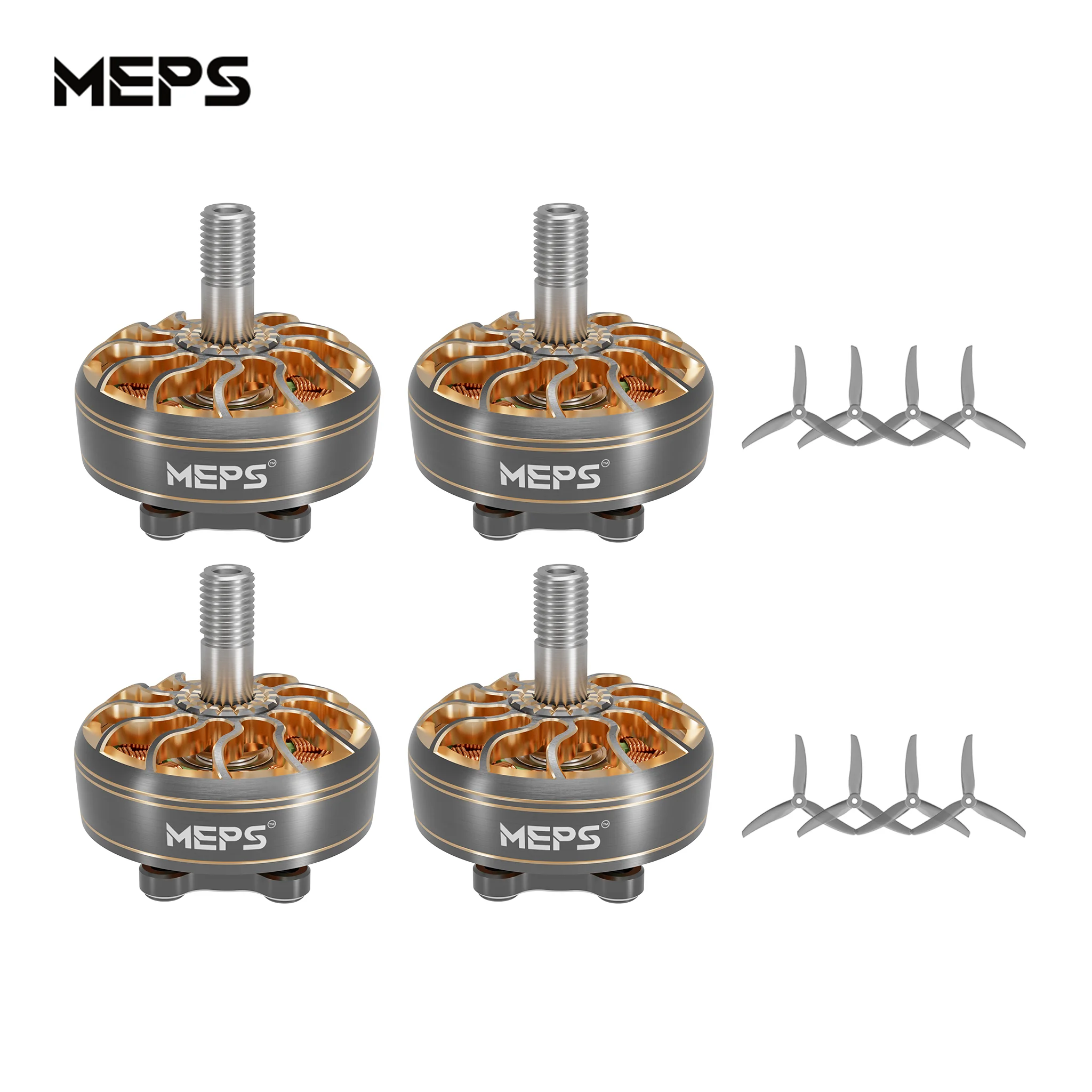 

MEPS 4PCS 2306 Brushless Motor 1750KV/1950KV 6S 2450KV 4S for 5inch FPV Drone Freestyle Racing with 4 Pairs 4942 Propellers Grey