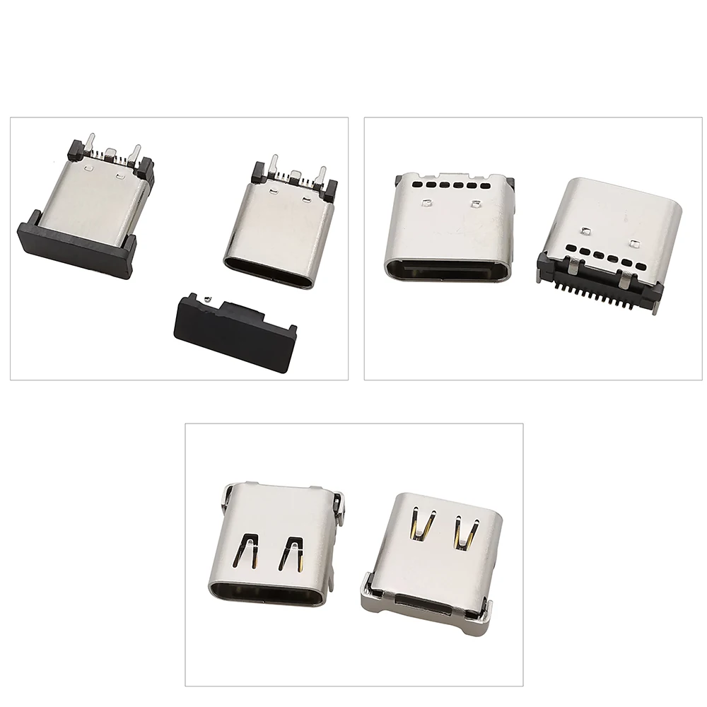 10/20Pcs 24Pin USB 3.1 Type C Female Jack Connector Charging Port SMD DIP USB-C Socket PCB DIY Repair Adapter