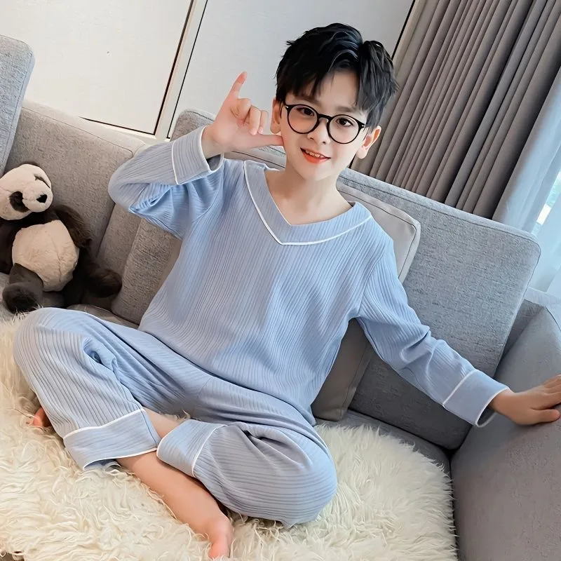 Jungen Pyjamas Nachtwäsche Unisex Frühling Herbst Langarm Home Wear Lässige Bequeme Sets