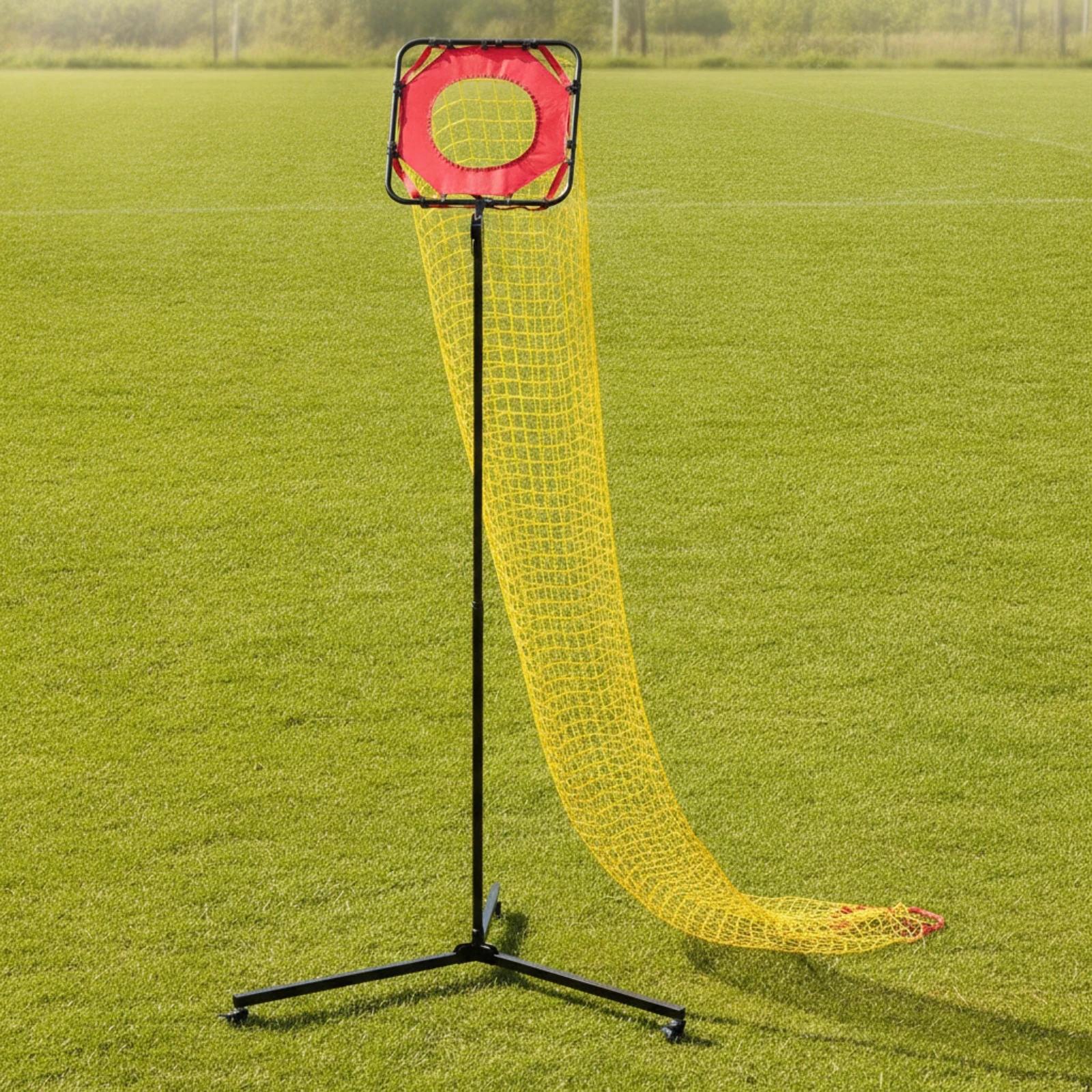 Volleyball Training Net with Target Wheeled Volleyball Passing Net with Wheels Heavy Duty Adjustable for Coaches, Gym, Backyard