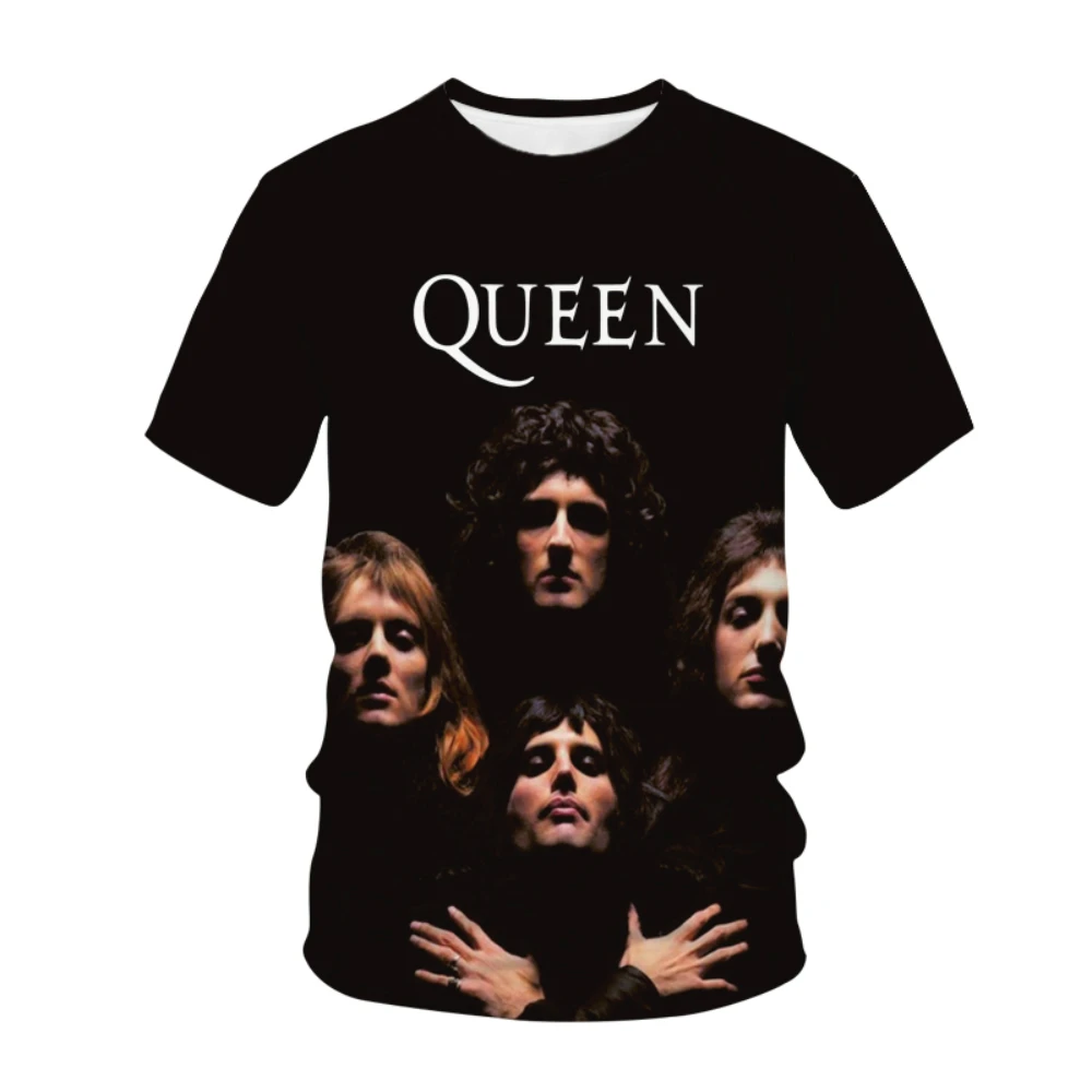 Freddie Mercury Queen MenT-shirts 3D Print Shirt Rock Gothic Retro Streetwear Summer Individualized hip-hop Oversized t-shirts