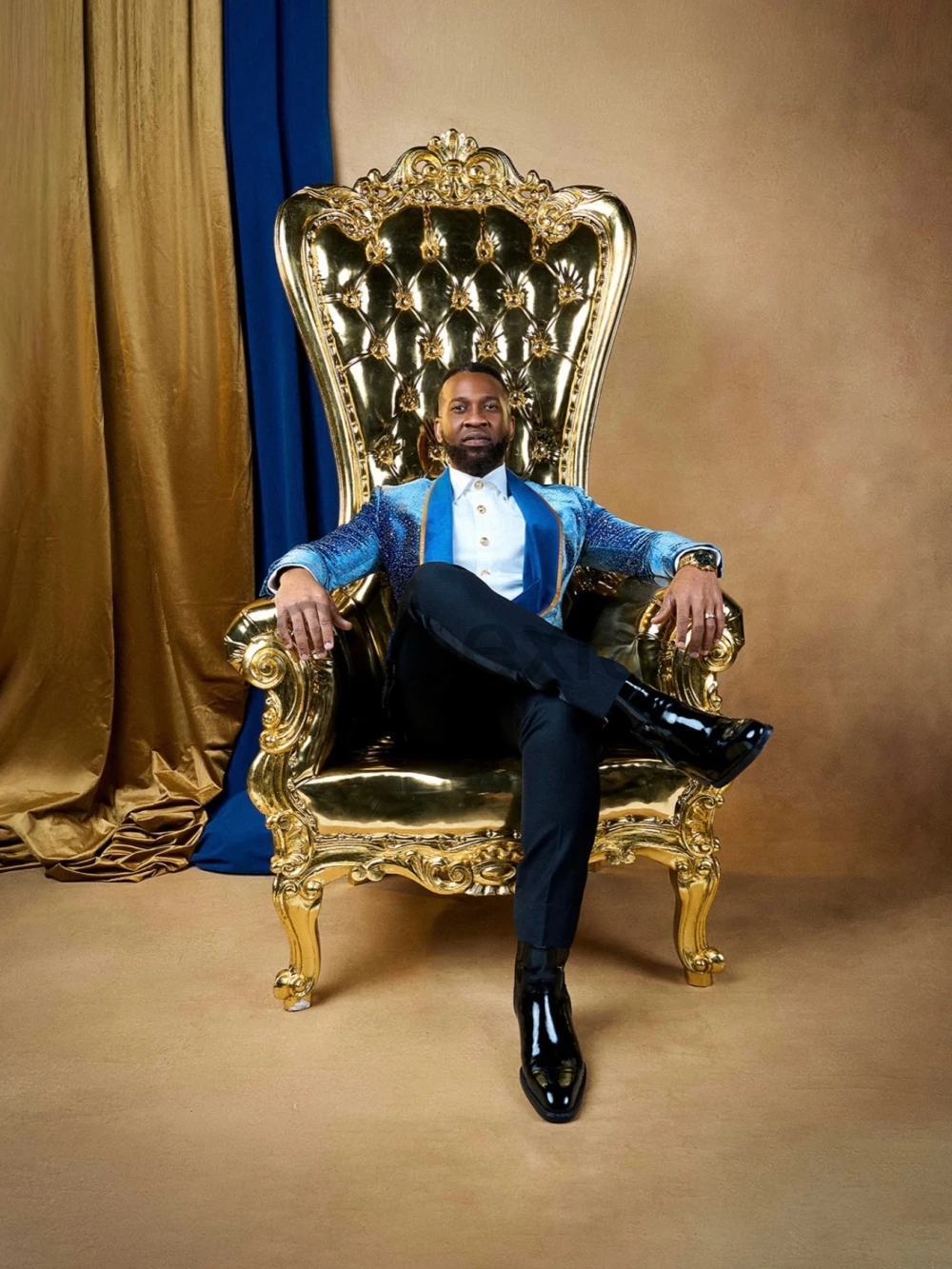 Olibexley Elegant Royal Blue Men Diamond Suits Tuxedos Handsome Ropa hombre 2 Pieces Sets Groom Male Blazers Customized S353