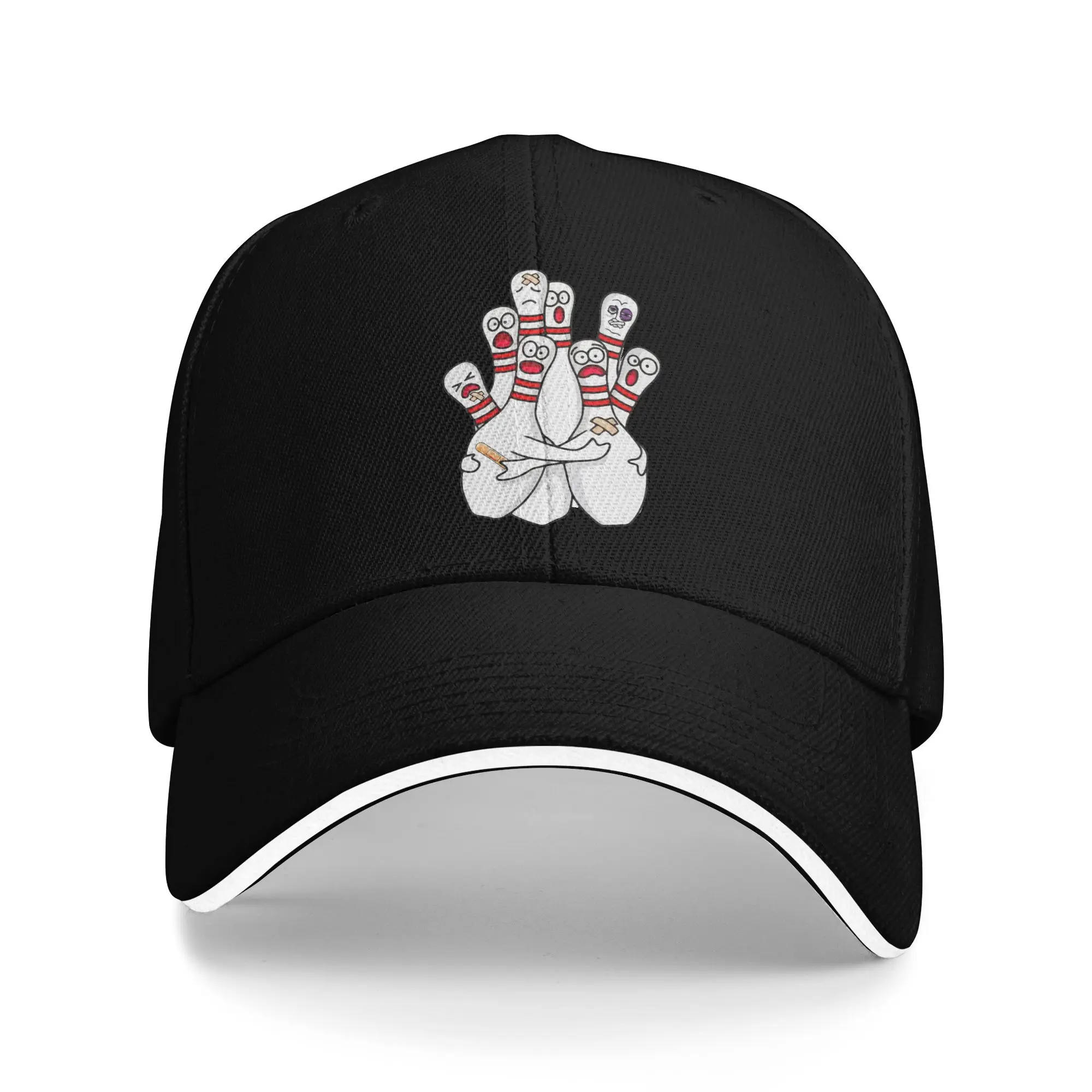 Cartoon Bowling Scared Bowling Pins Funny Sport Bowler Casual Baseball Cap  Outdoor Hats Wholesale Unisex Fashion Baseball Caps