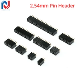 10Pcs 2.54mm 2x2/3/4/5/6/8/10/12/16/20/40 Pin Stright Female Double Row Pin Header Strip PCB Connector