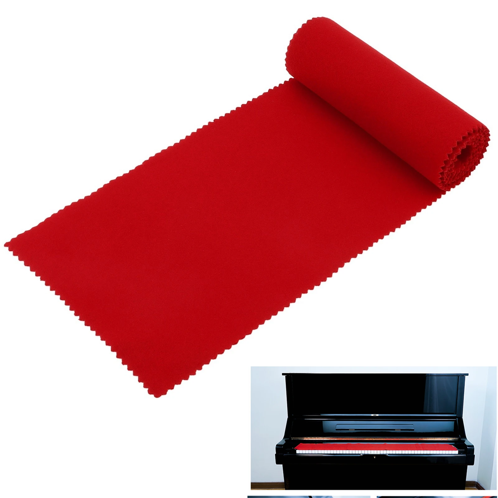 

125 x 15cm Woolen Fabric Soft 88 keys Piano Keyboard Dust Cover Piano Keyboard Protective Cover Cloth