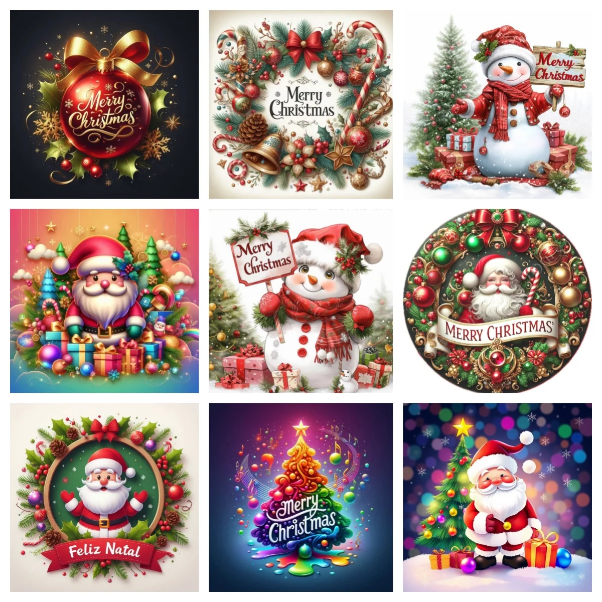 

Cartoon Christmas 5D Diamond Painting Cute Christmas Style Mural DIY Diamond Embroidery Modern Home Decor Handmade Art Gift