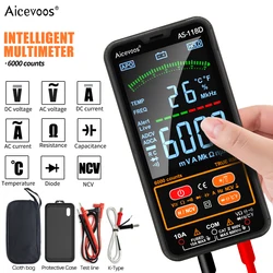 Multímetro Digital Inteligente TRMS Faixa Auto DC AC Tensão Tester Ohm Medidor Capacitor Elétrico Profissional Multimetro Resistência Transistor NCV HZ