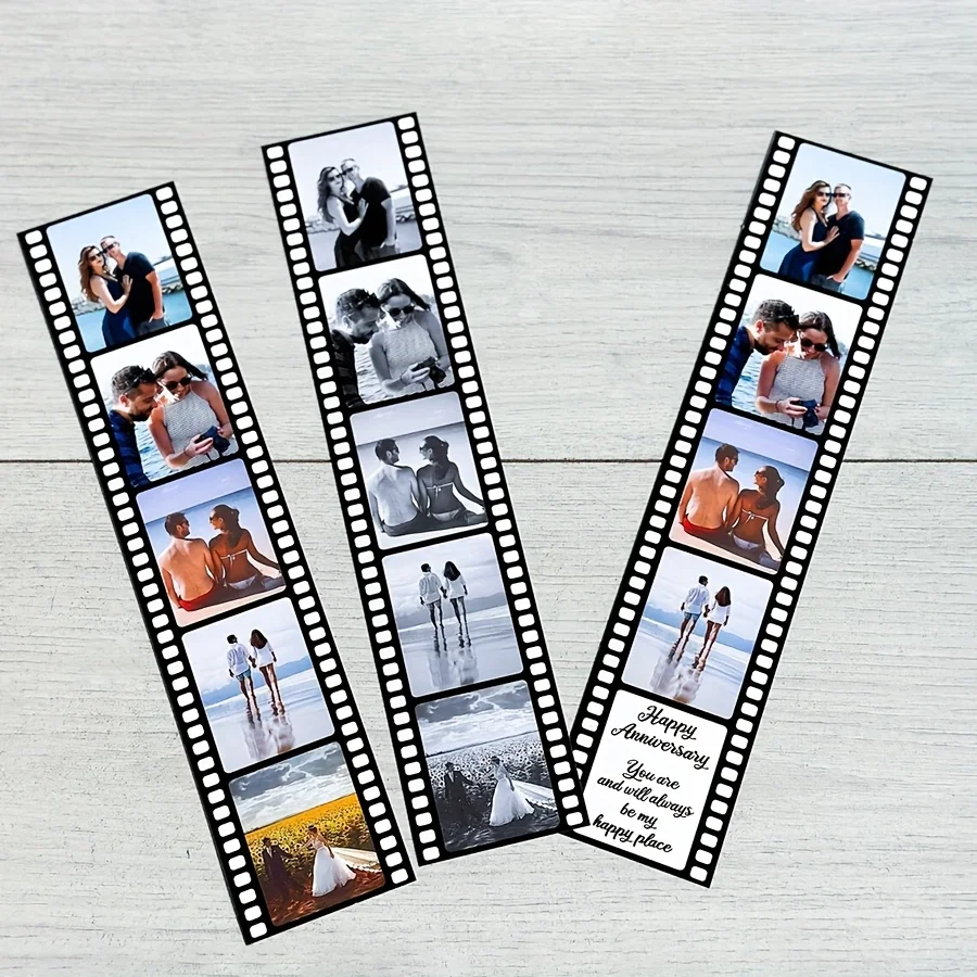 Custom Film Strip Photo Fridge Magnet Personalized Picture Custom Text Anniversary Couple Family Keepsake Kitchen Decor Gift