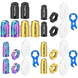 RISK Titanium Alloy Mountain Road Bike Presta/Schrader Valve Caps Set Dustproof Bicycle Tire Valve Nut Cover Cycling Accessory