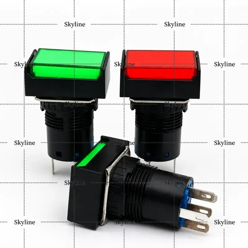 For AL6-M AL6H-M14GC 14RC YC Rectangular Switch With Light Self Reset Button SC A