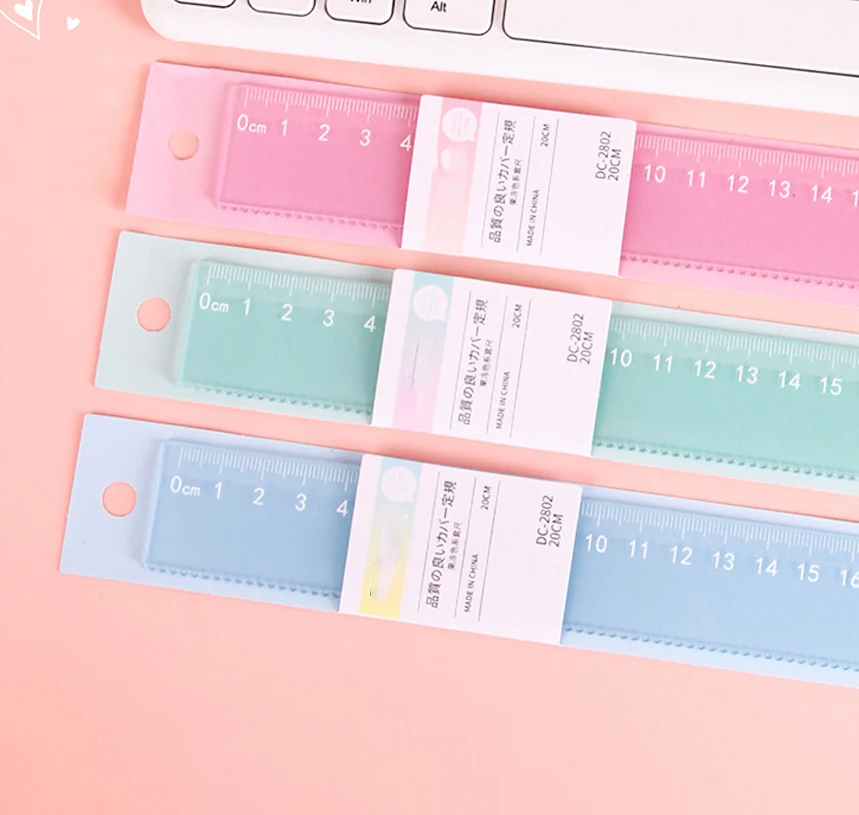 Simple Color Scheme 20cm Jelly-Colored Ruler Back-To-School Season Student Stationery And Supplies For Students