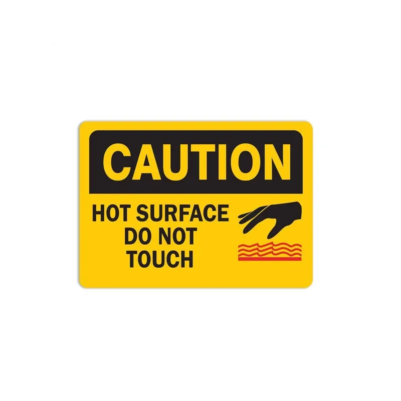 Warning Personality Decoration Decal Caution Hot Surface Do Not Touch PVC Car sticker.