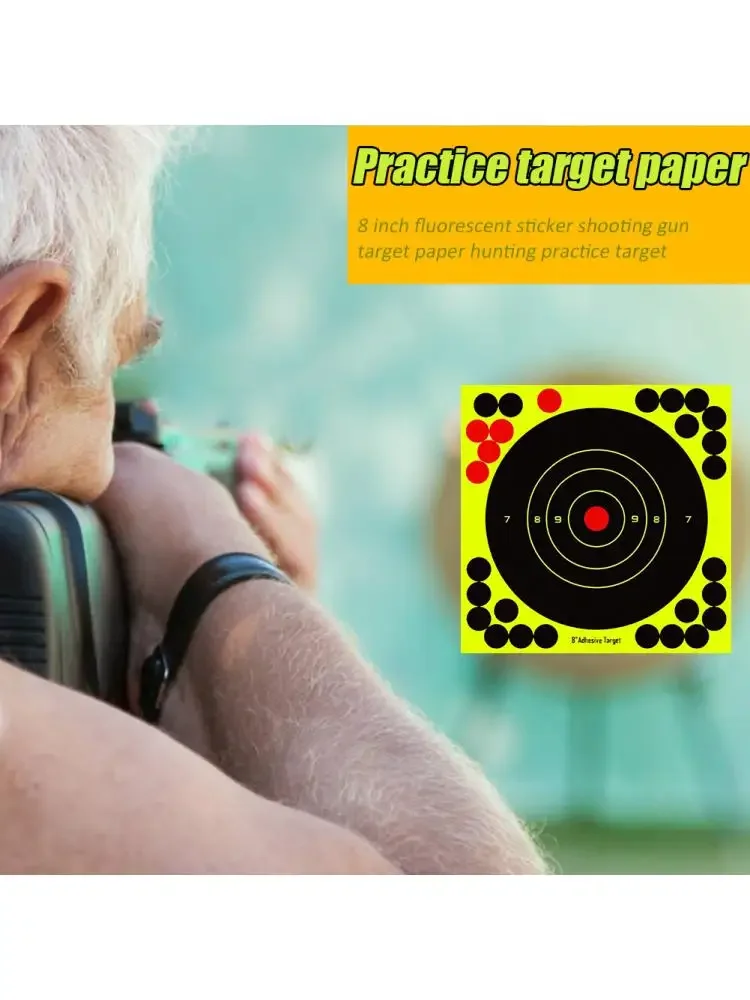 100-10PCS 8-inch Splatter Doel Hoge Zichtbaarheid Lijm Schieten Doel Stickers Reactieve Jacht Schieten Training Papier - afbeelding 2