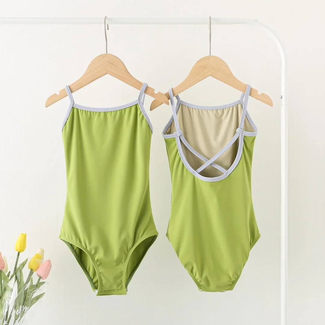 Roupas de Ballet Prática Infantil, Performance de Dança Feminina, Ginástica Suspensórios, Roupa Corporal