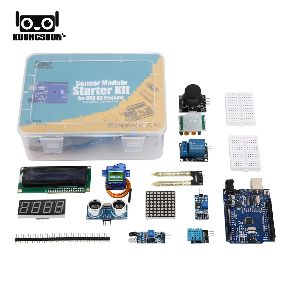 KUONGSHUN Sensor Module Starter Kit for Arduino Set R3 0.96 OLED 1602 LCD Display with Tutorial for Arduino uno