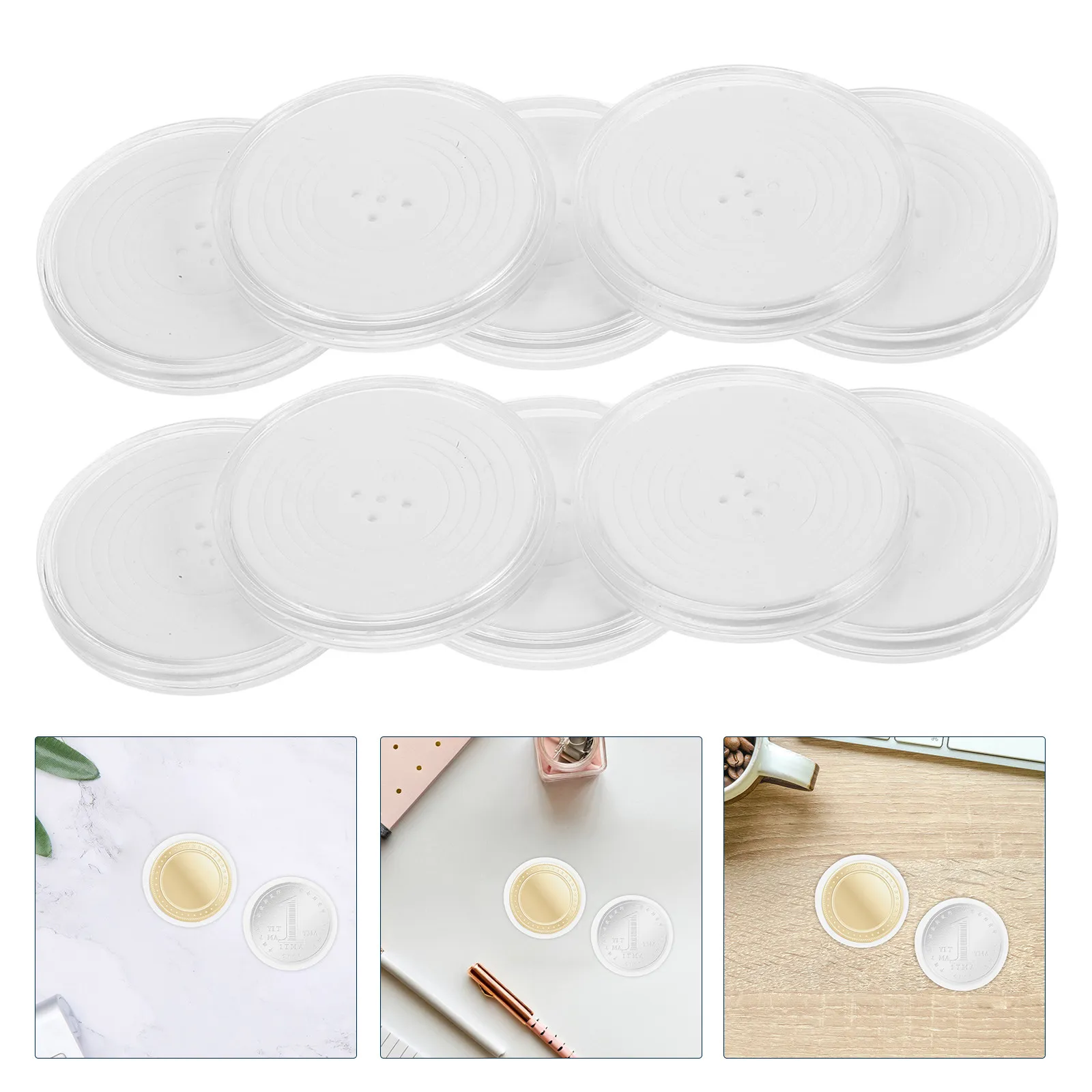 20Pcs Adjustable Coin Collection Box Transparent Ps Material Commemorative Coin Storage Box for Collectors Silver Rounds Display
