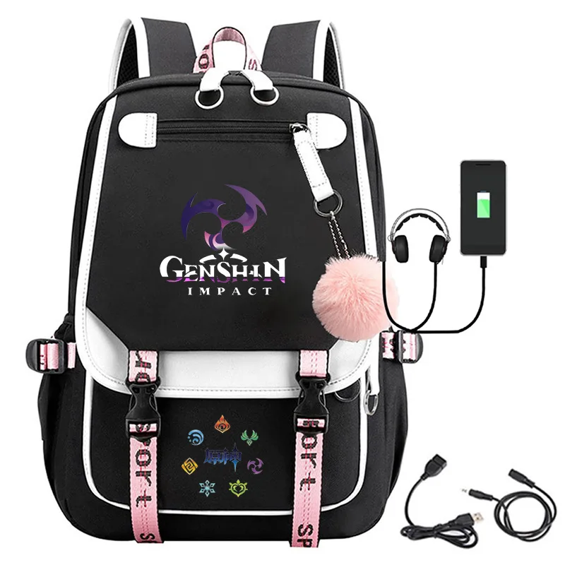 Genshin Impact Cosplay Backpack Children Students Boys Girls Anime Cartoon School Bag Teens Women Men Casual Laptop Backpack