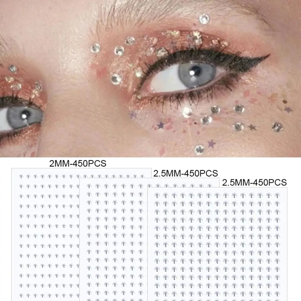 Mix 2/2.5/3mm Hair Rhinestones Stick Self Adhesive Rhinestones Face Rhinestones Stickers Nail DIY Accessories Crafts