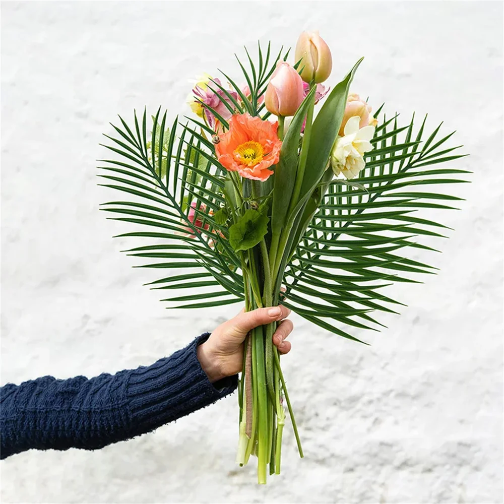 40 سنتيمتر 15/20 قطعة شجرة النخيل الاصطناعية الاستوائية نبات صناعي الأخضر البلاستيك فروع أوراق النخيل مناسبة لتزيين حديقة المنزل