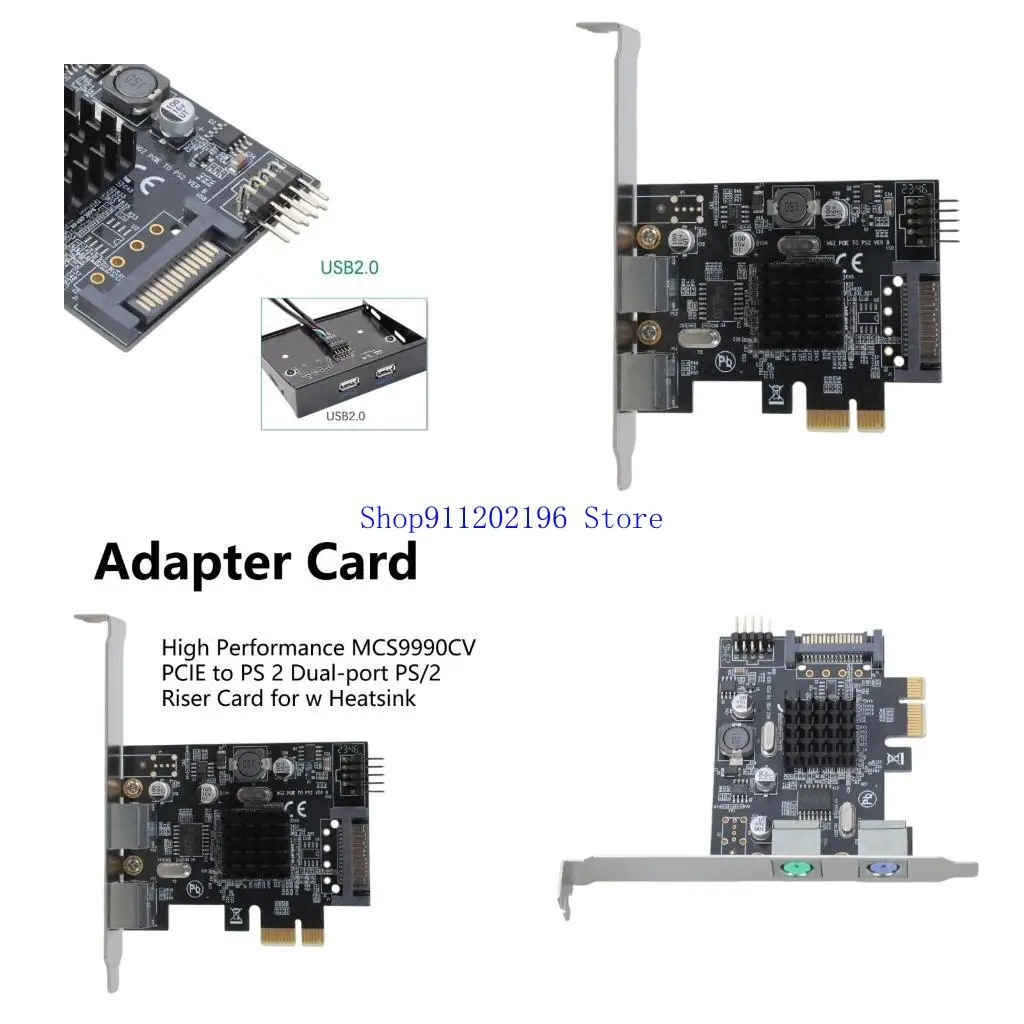 

P82A PCIe Двойная карта Riser для карт расширения мыши для клавиатуры MCS9990 Чип