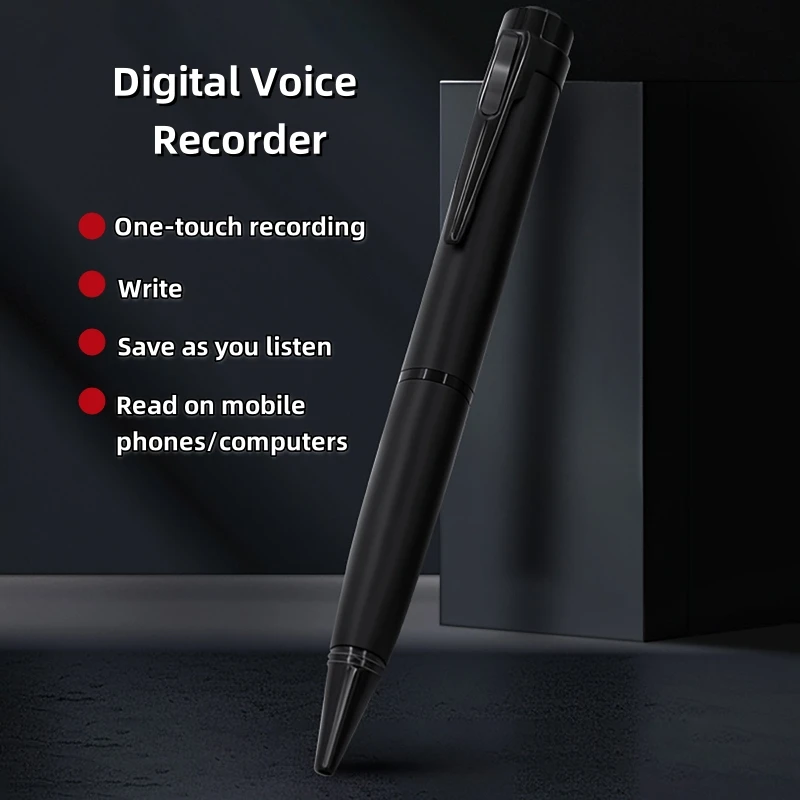 Portable One-Touch Recording Pen Professional Digital Writing Voice Recorder High Definition for Business Meeting and Study