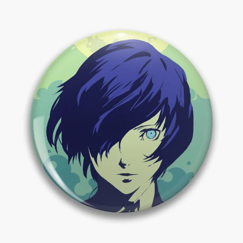 Vintage Game Persona 3 Button Pin Anime P3 Shin Yuuki Tensei Yukari Makoto Takeba Megami Cartoon Brooch Badge For Bag Decor 58mm