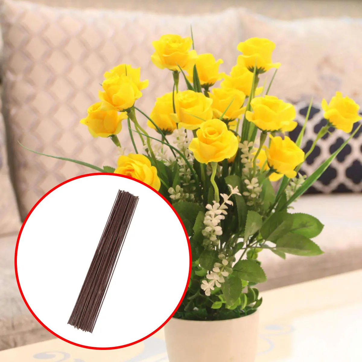 50 قطعة 2 مللي متر سلك متين زهرة اصطناعية ينبع لمشاريع بائع الزهور سكرابوكينغ وباقة الديكور مقلد الزهور الجذعية