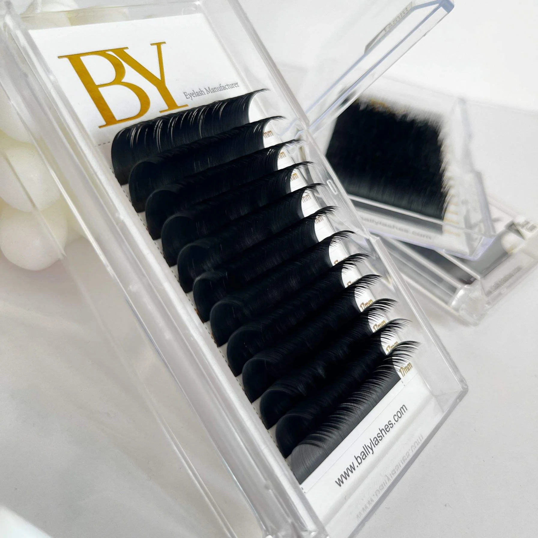 BY Brand Cashmere Velvet Silk Lash 0.03 0.05 Soft and Fluffy Matte Black Eyelash Extension Trays Beauty Makeup Tools