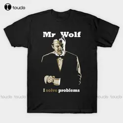 Pulp Fiction Harvey Keitel Mr. Wolf I Solve Problems Black T-Shirt Gift For Fans Couple Shirts Fashion Tshirt Summer Streetwear