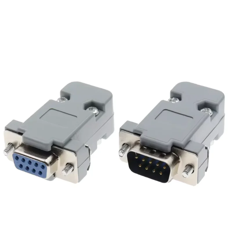 1PCS RS232 Serial Port Connector DB9 Female Socket Plug Connector 9 Pin Copper RS232 COM Adapter With Plastic Case DIY