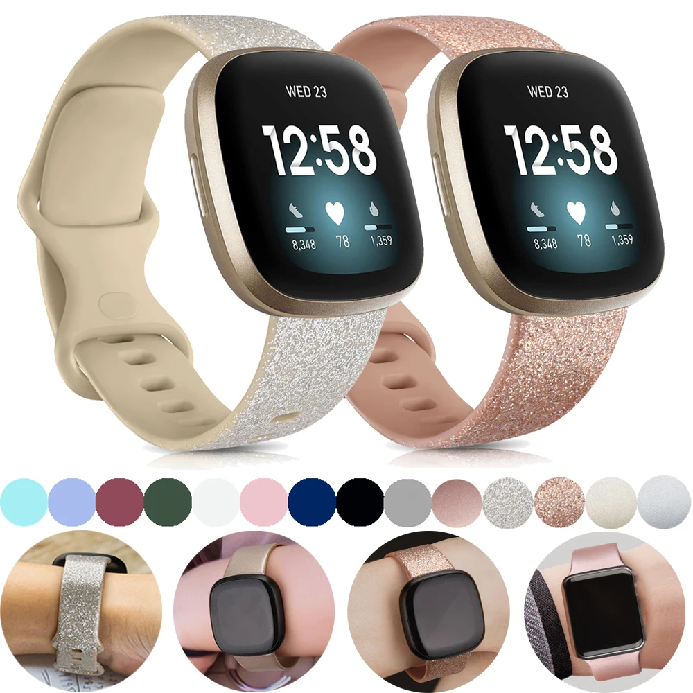 Fitbit-接続された時計バンド,fitbitの交換用リストバンド,fitbit sense,3バンド,