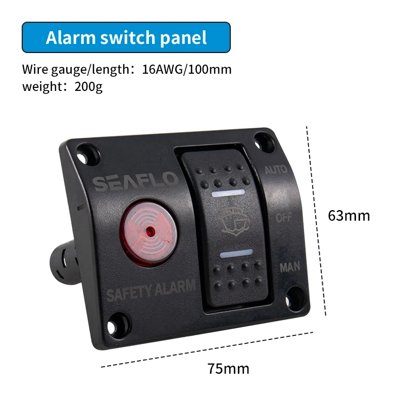 Panel de interruptor de detección de nivel de agua marina, sistema de alarma automático, bomba de sentina, accesorios de detección de alarma