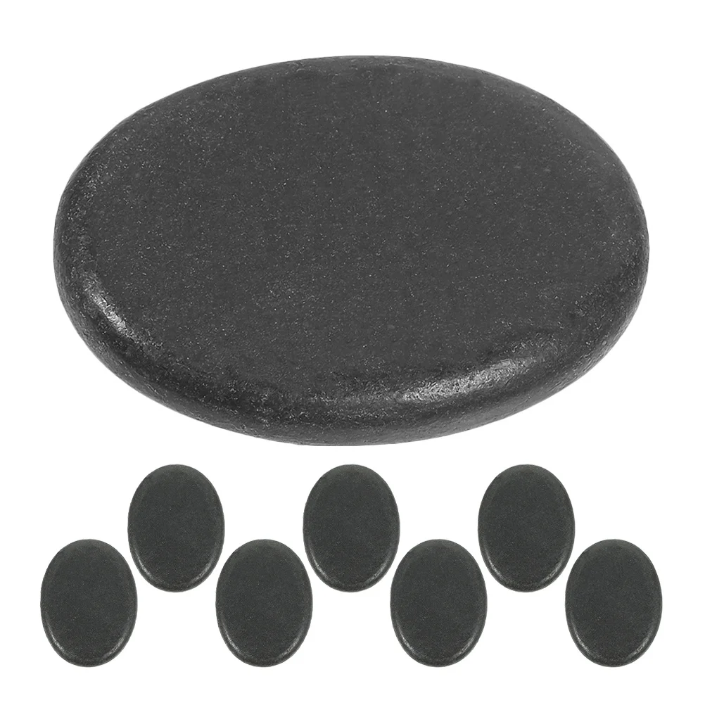 

8Pcs Hot Volcanic Rock Massage Stones Natural Scraping Plates Portable Spa Stones for Face Neck Shoulder Stress Relief