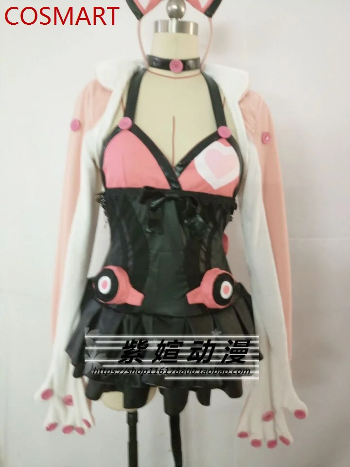 Tekken 7 Lucky Chloe Pink Jacket Small Black Dress Cat Ears Tail Cosplay Costume Cos Game Anime Party Uniform Hallowen Play Role