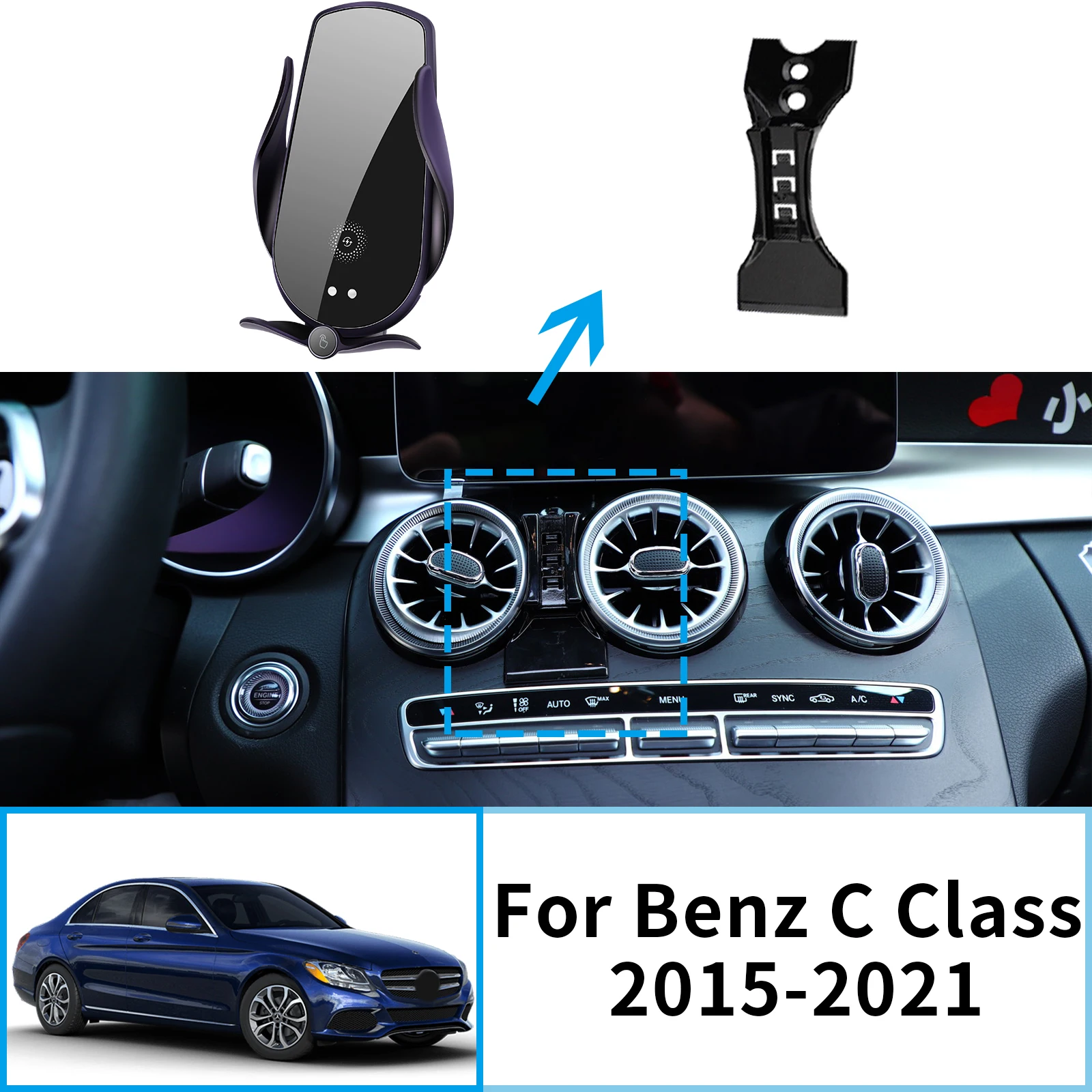

Car Mobile Phone Holder for Benz C Class W205 2015 2016 2017 2018 2019 2020 2021 GPS Bracket Accessories Navigation Stand Auto