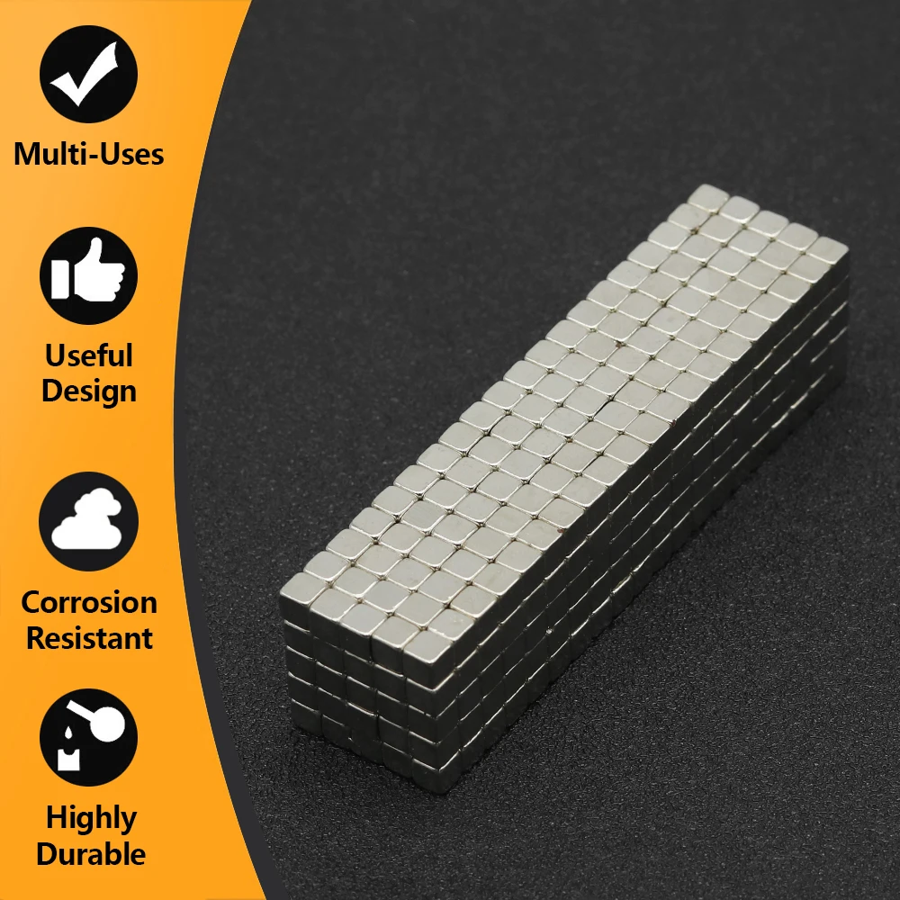 5 ~ 1000 Stuks 5x5x5mm N35 NdFeB Blokmagneet Super Krachtige Neodymium Magneten Sterke Permanente Magnetische imanes Schijf 5*5*5