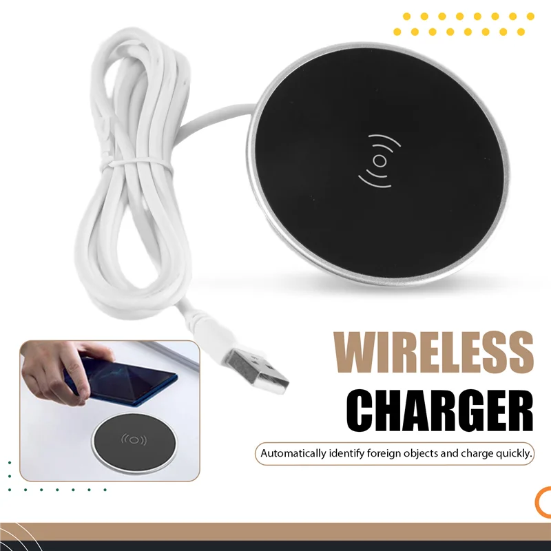 완전 무선 충전기 데스크탑 가구 내장형 고속 무선 충전기 고속 충전 휴대용 스마트폰용 데스크탑 내장
