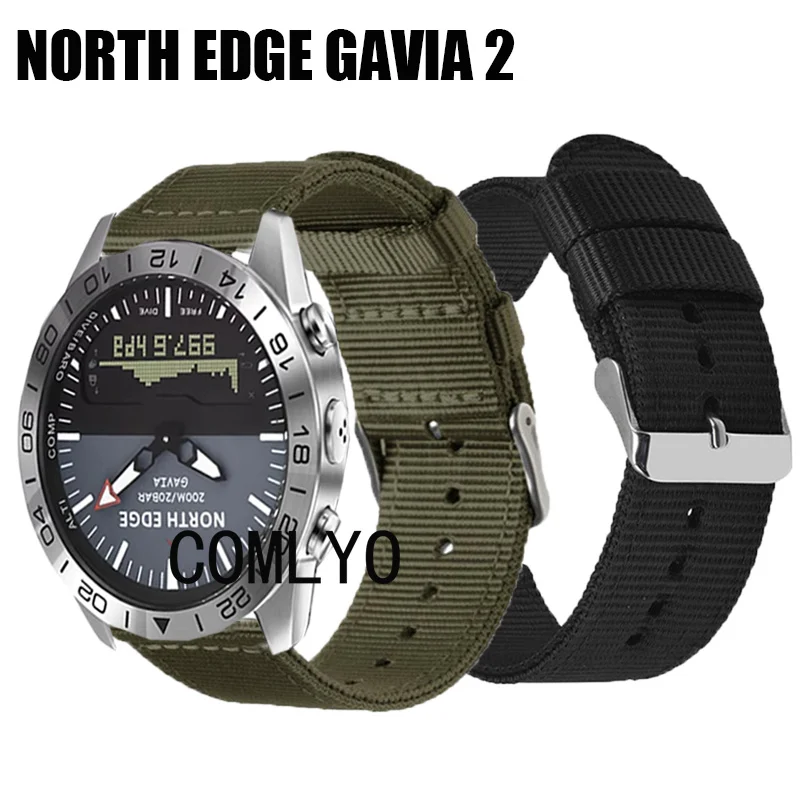 For NORTH EDGE GAVIA 2 Strap Mens watch Band Nylon Canva Sports Belt Women Men