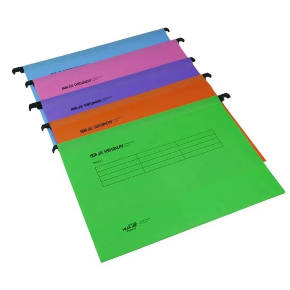 12pcs A4 Quick Labor Folder PVC Classification A4 Suspension Files with Hook Color Random Hanging File Folders Home Organization
