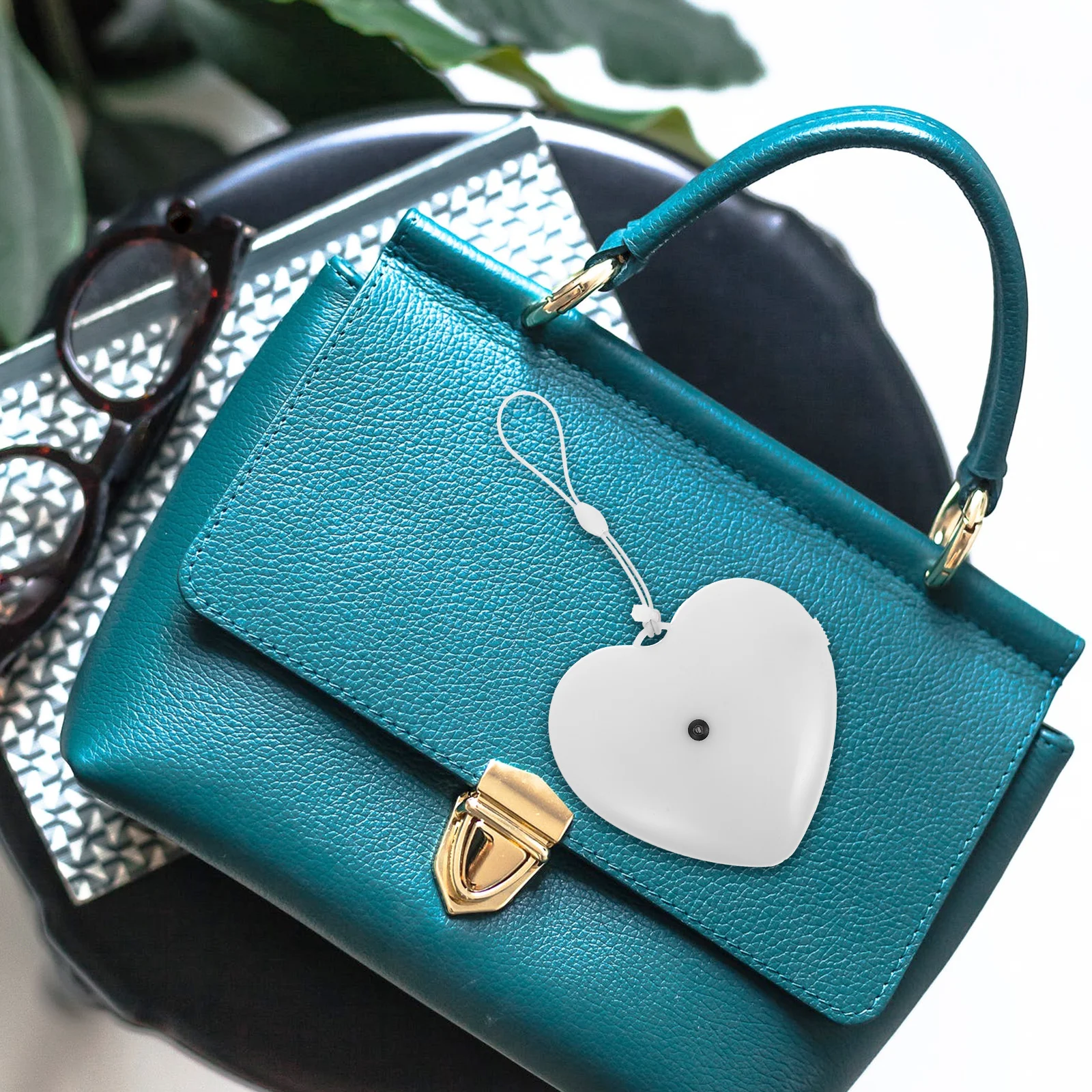 USB LED a forma di cuore borsa luce sensore tattile borsa illuminazione lampada portachiavi torcia lampada da lettura borsa bagliore