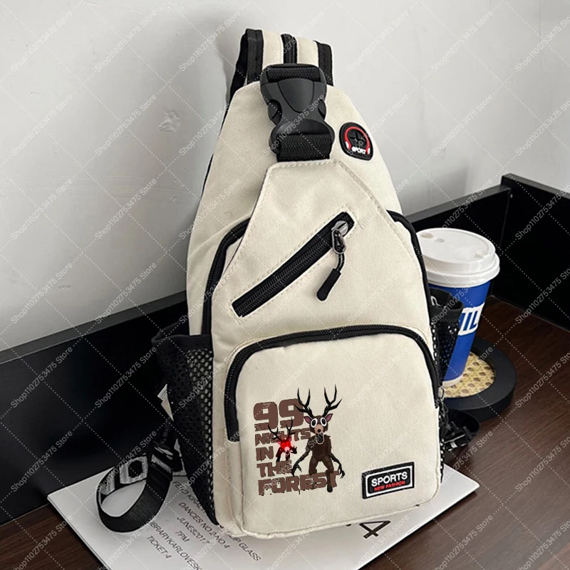 لعبة 99 ليلة في الغابة للأطفال حقيبة كروسبودي بوي كارتون لطيف الصدر حزمة الأطفال أنيمي مطبوعة كيس التخزين هدايا عيد الميلاد