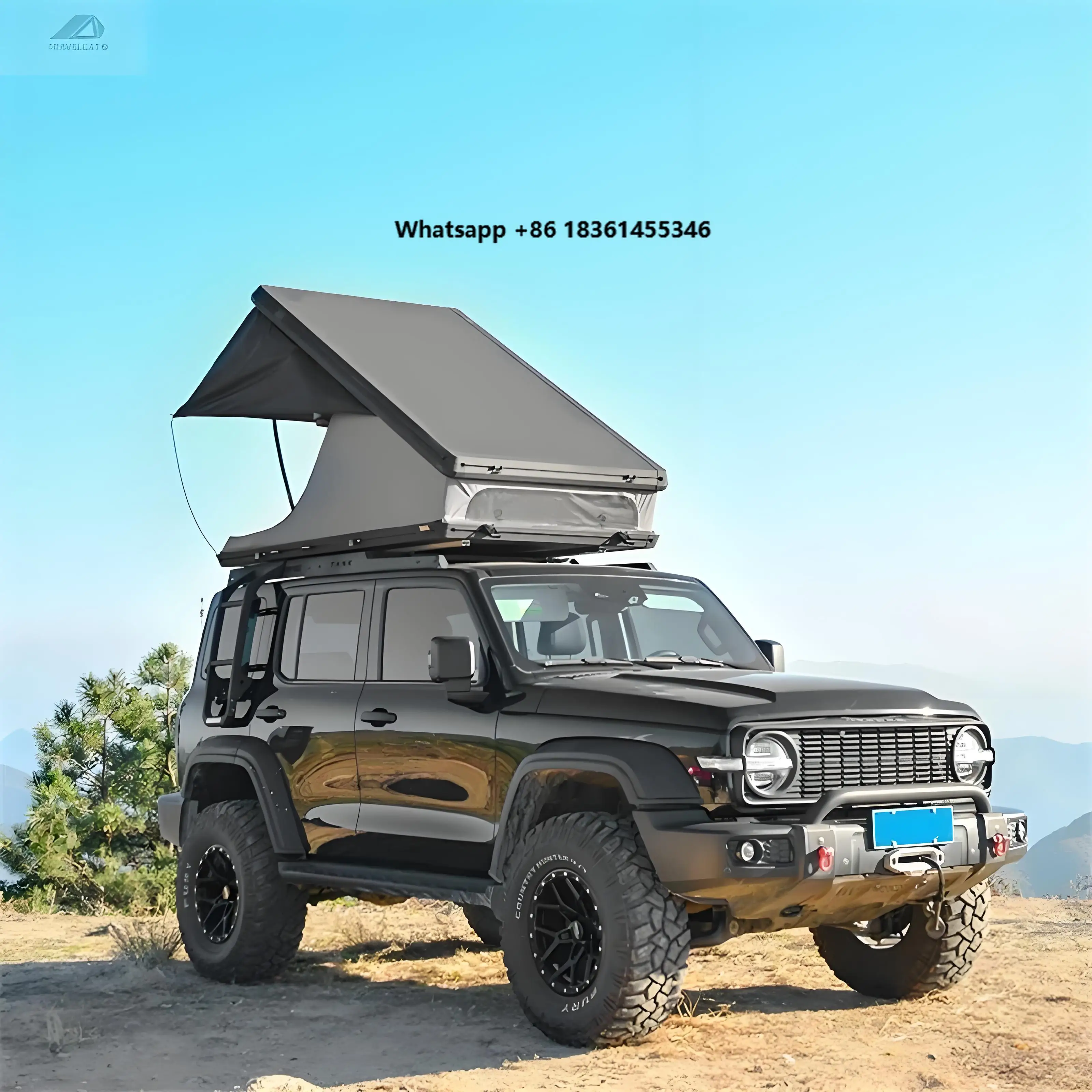 

Lightweight Aluminum Hard Shell RTT Waterproof Overland Roof Tent for 4x4 4WD Camping Travel Cat Double Oxford Layers