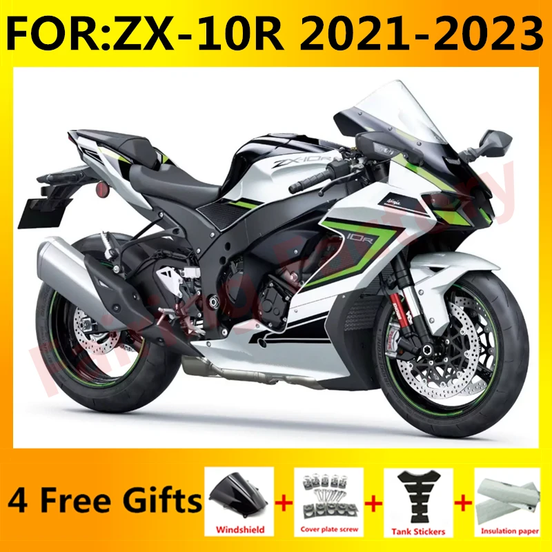 

New ABS Whole Motorcycle Fairings Kit fit for Ninja ZX-10R ZX10R zx 10r 2021 2022 2023 Bodywork full fairing kit set white black