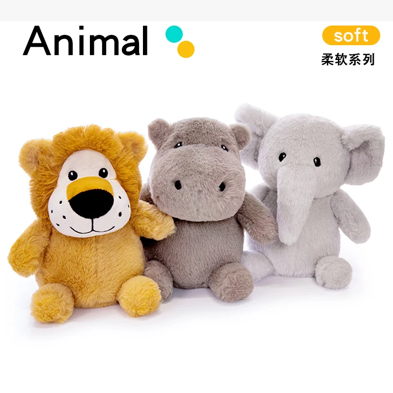 

26cm Kawaii Animals Elephant Hippo Lion Plush Toy Soft Stuffed Animal Doll Kid Toy Kid Birthday Gift Xmas Gift