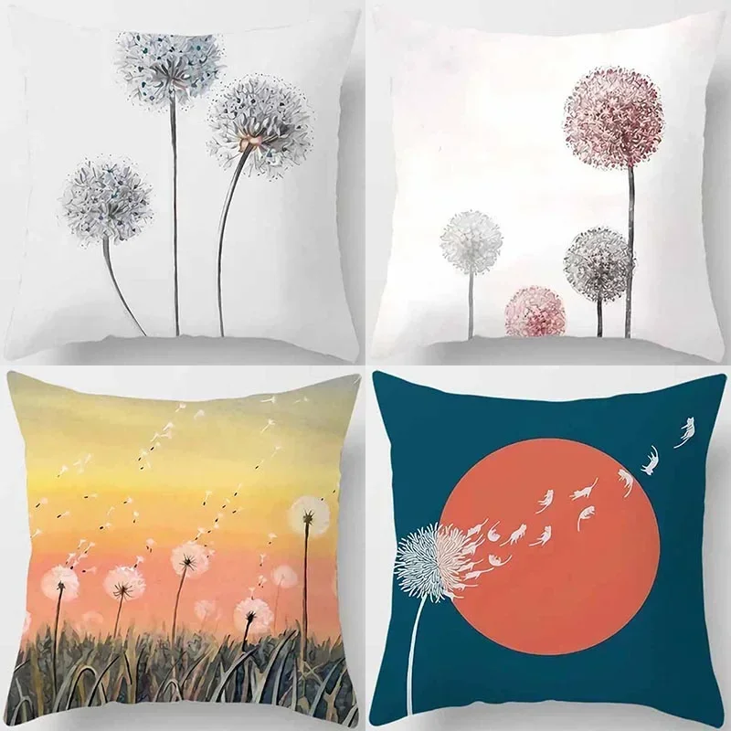 

Dandelion Printed Square Cushion Cover Pillowcase for Car Sofa Seat Bedroom Aesthetic Home Decor Murphy Clothing 45x45cm